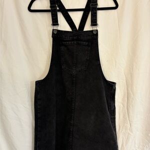 Forever 21 Black Denim Overall Dress